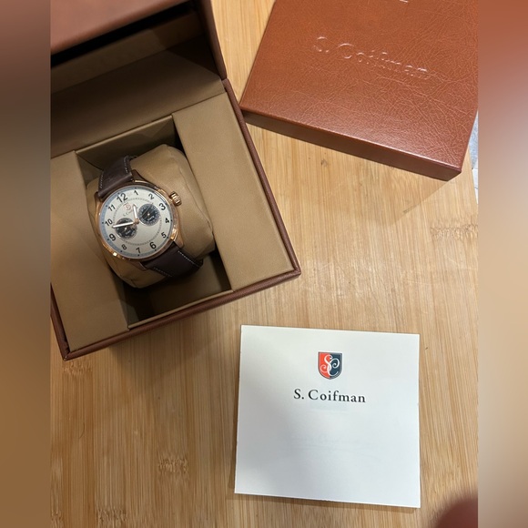 S Coifman Watch With 44mm Grey Face With Brown Leather Band - Picture 6 of 6